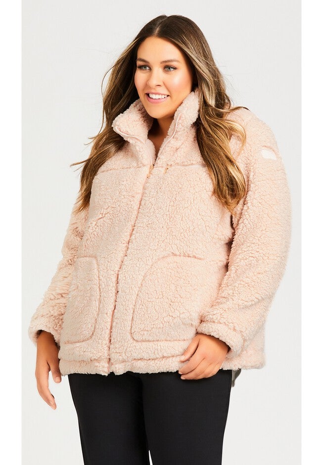 Sketchers Cozy Fleece Reversible Jacket, PINK, alternate image number null