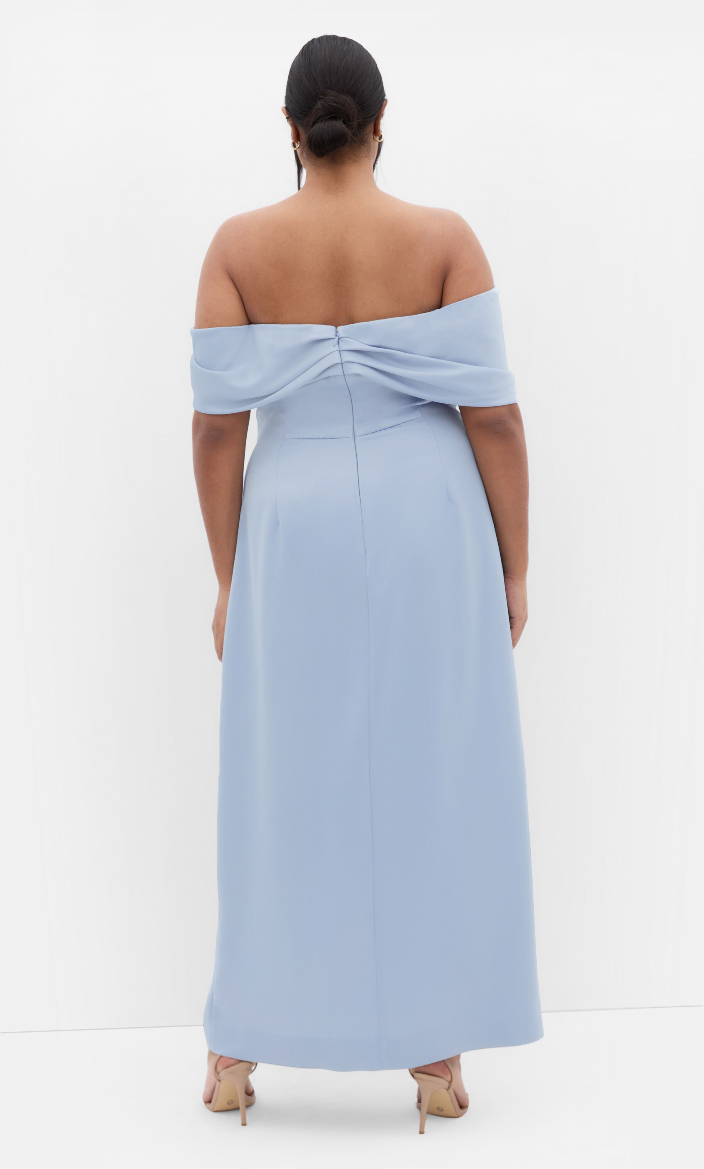 Paloma Off Shoulder Maxi Dress - dusty blue, BLUE, alternate image number 1