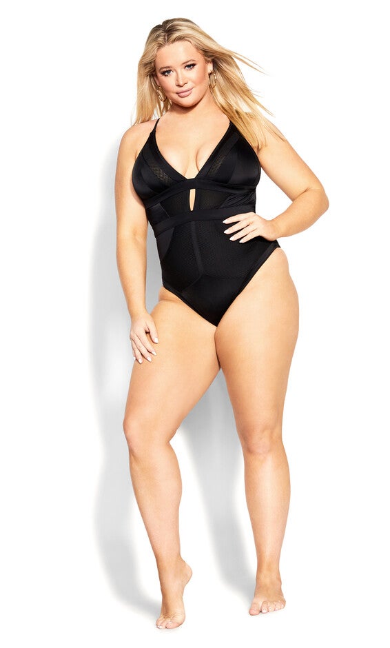 Sexy Plunge 1 Piece - black, BLACK, hi-res image number 0