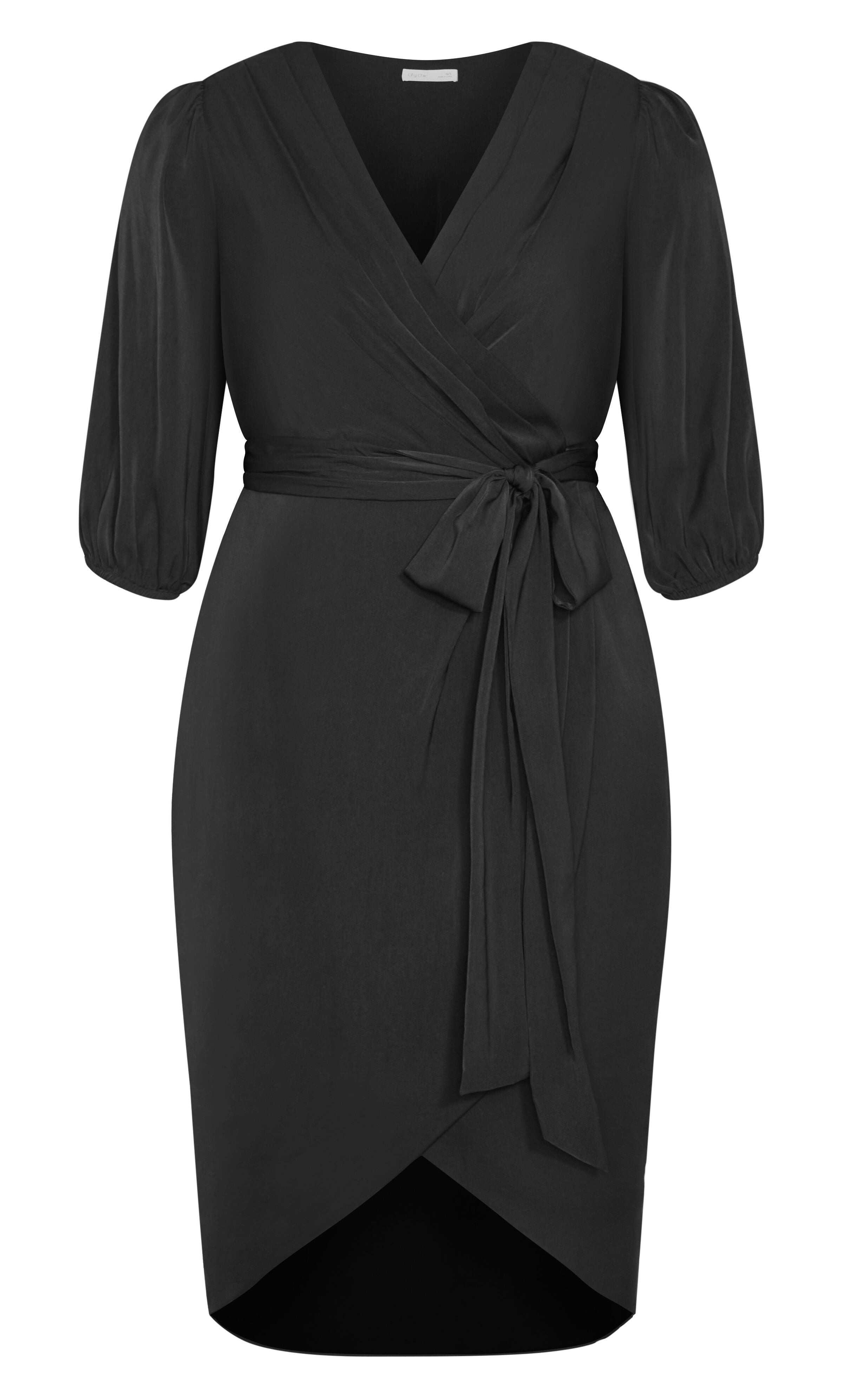 Opulent Elbow Sleeve Dress - black, BLACK, alternate image number 4