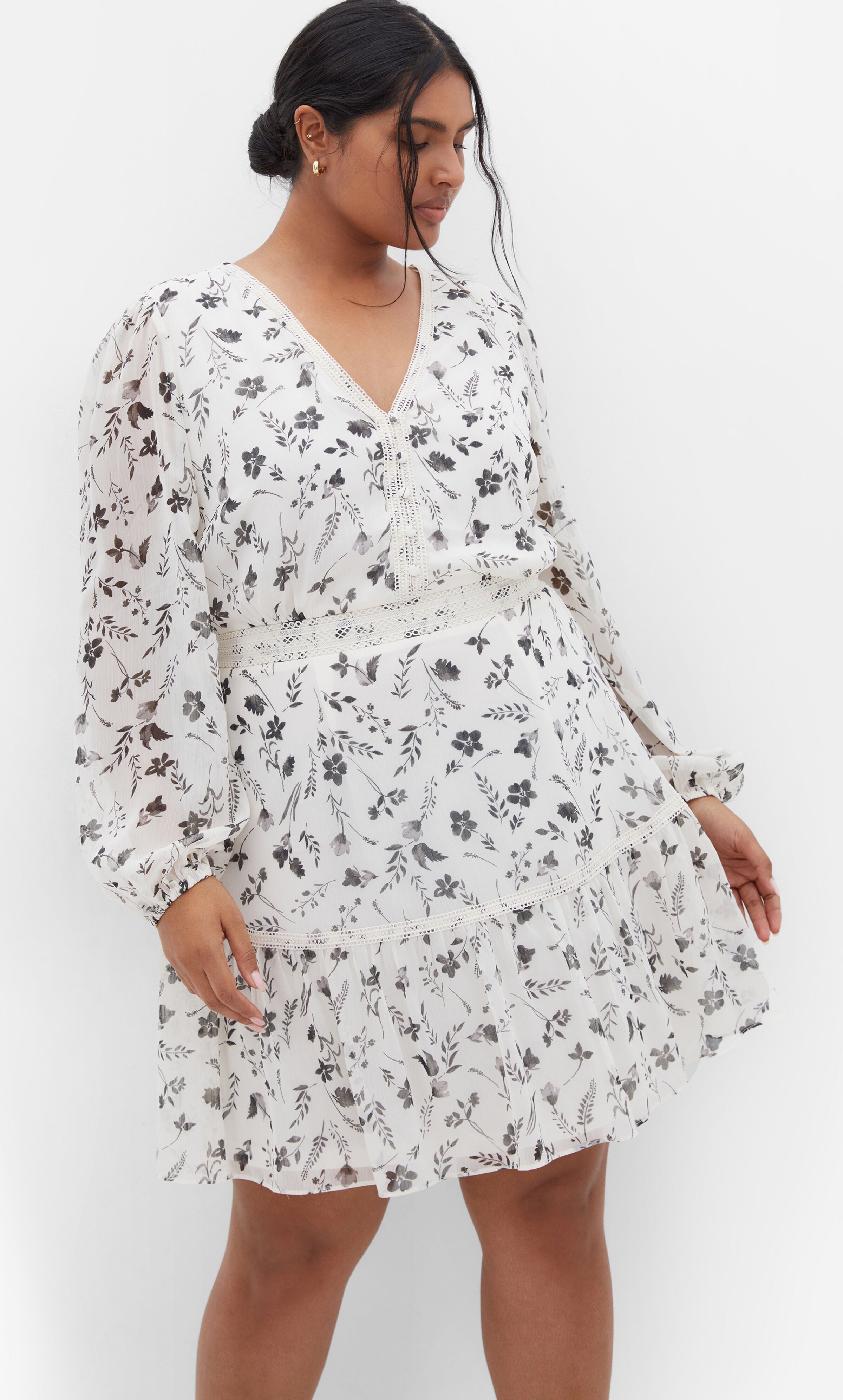 Kiki Print Dress - mono, WHITE, alternate image number 2