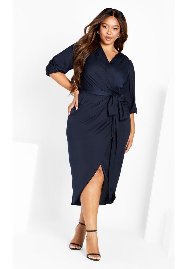 Opulent Elbow Sleeve Dress - navy, BLUE, on-hover image number 1