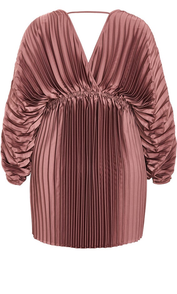 Chloe Pleat Dress - mocha, PINK, alternate image number 5