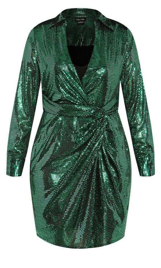 Sequin Glow Dress - emerald, GREEN, alternate image number 4