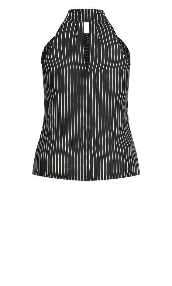 Mia Stripe Top - black, BLACK, alternate image number null