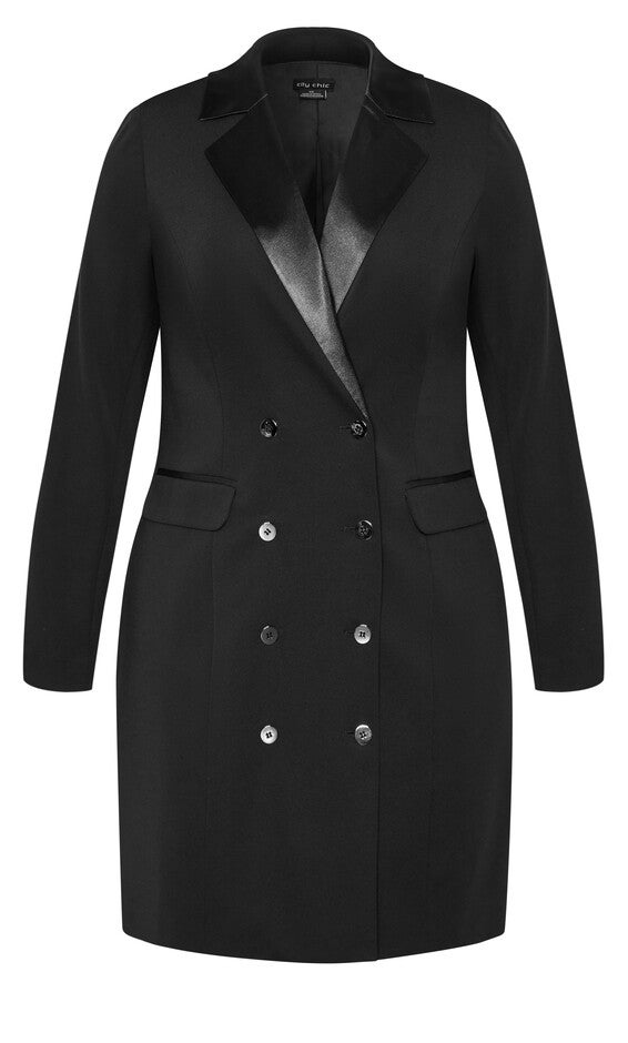 Tuxedo Dress - black, BLACK, alternate image number null