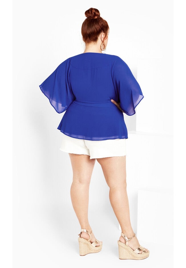 Elegant Wrap Top - ultra blue, BLUE, alternate image number null