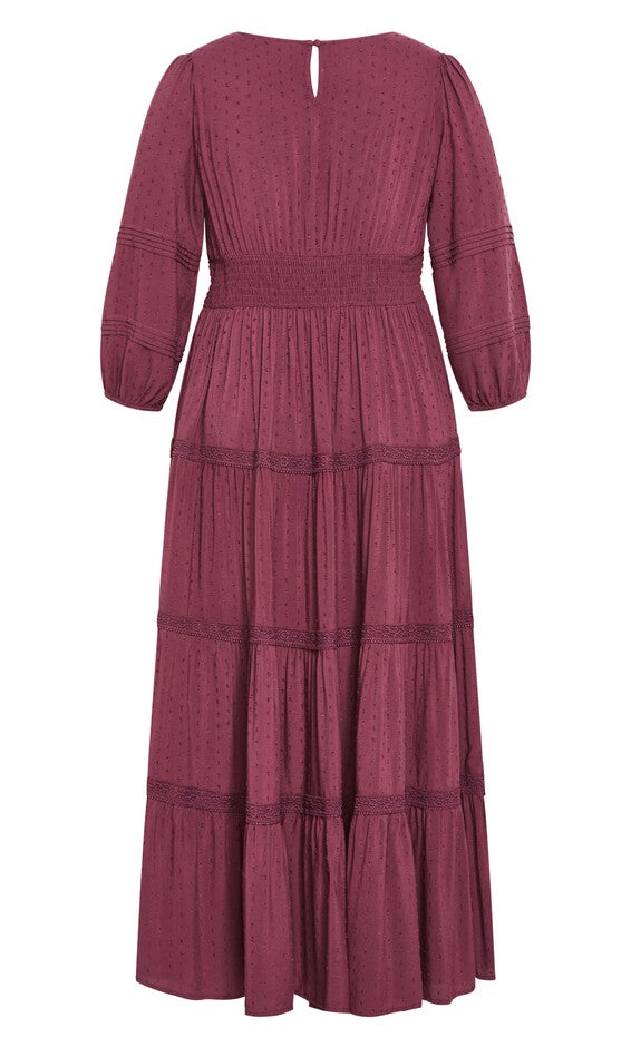 Arielle Lace Maxi Dress - blackberry, RED, alternate image number null