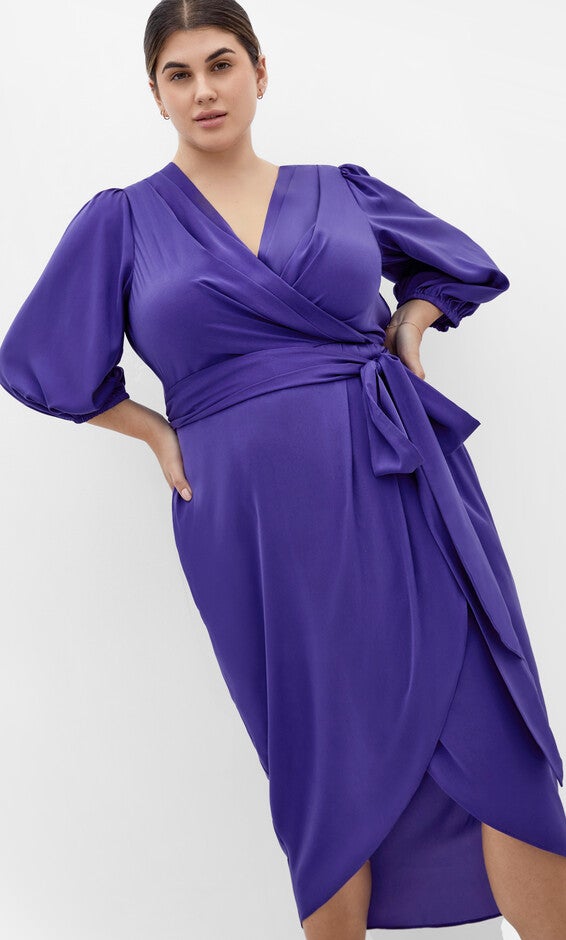 Opulent Elbow Sleeve Dress - violet, PURPLE, alternate image number 1