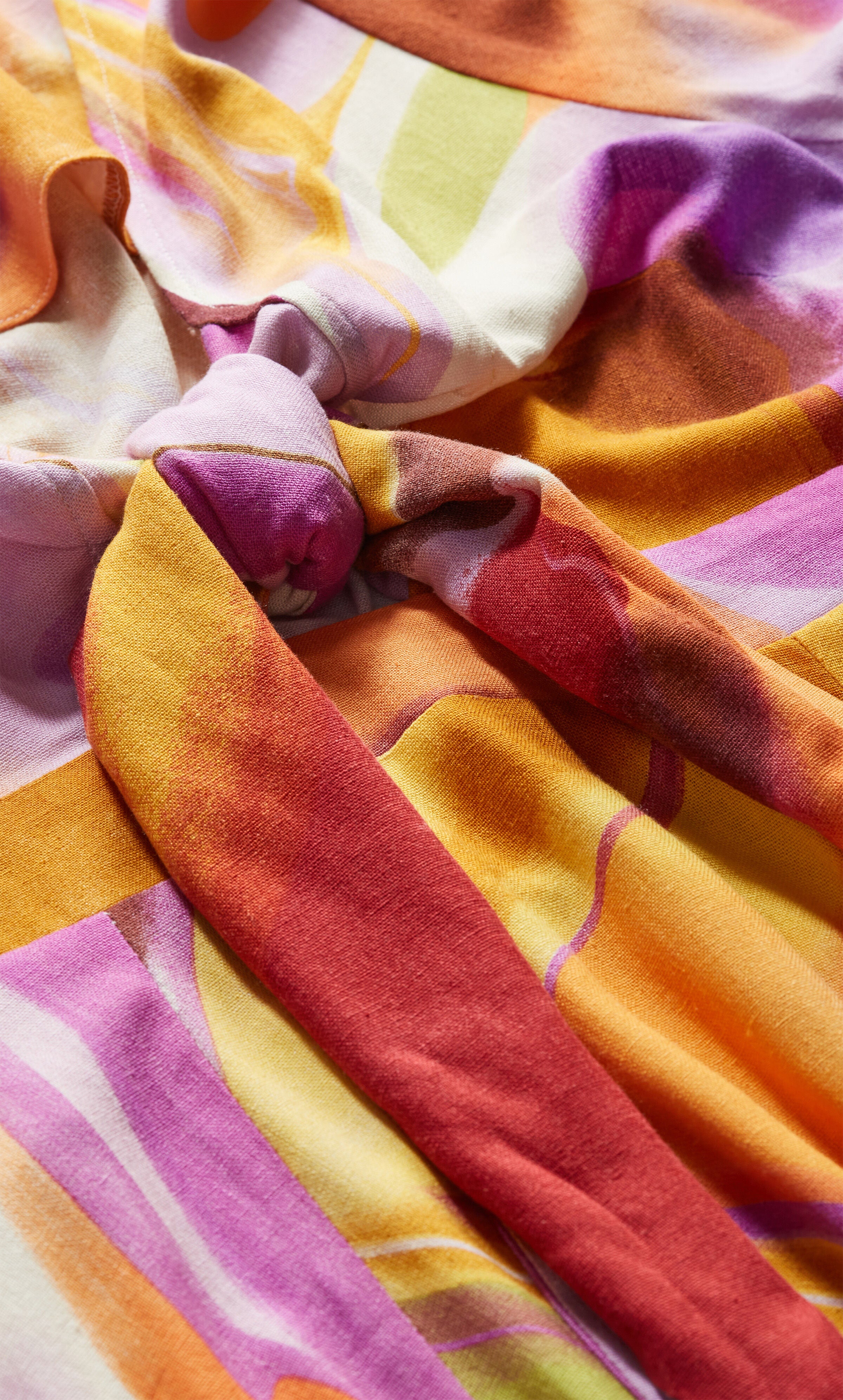 Swirl Tie Print Dress - yellow, PURPLE, alternate image number 5