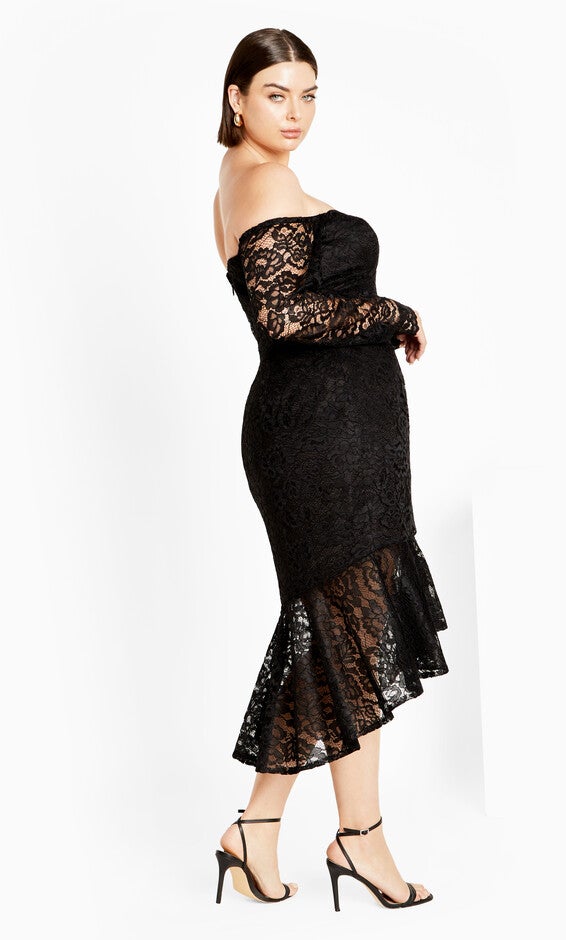Lace Athena Dress - black, BLACK, alternate image number null