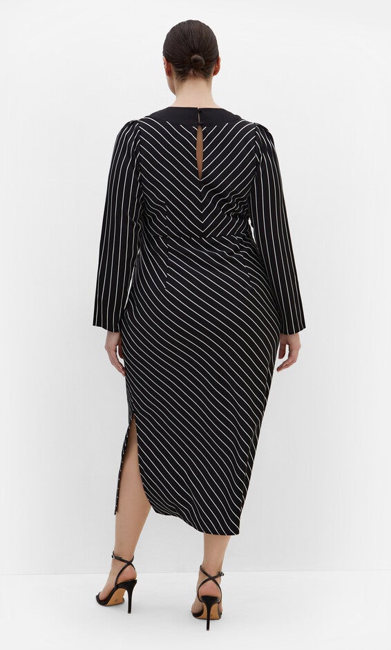 Enya Border Dress - ivory, BLACK, alternate image number 4