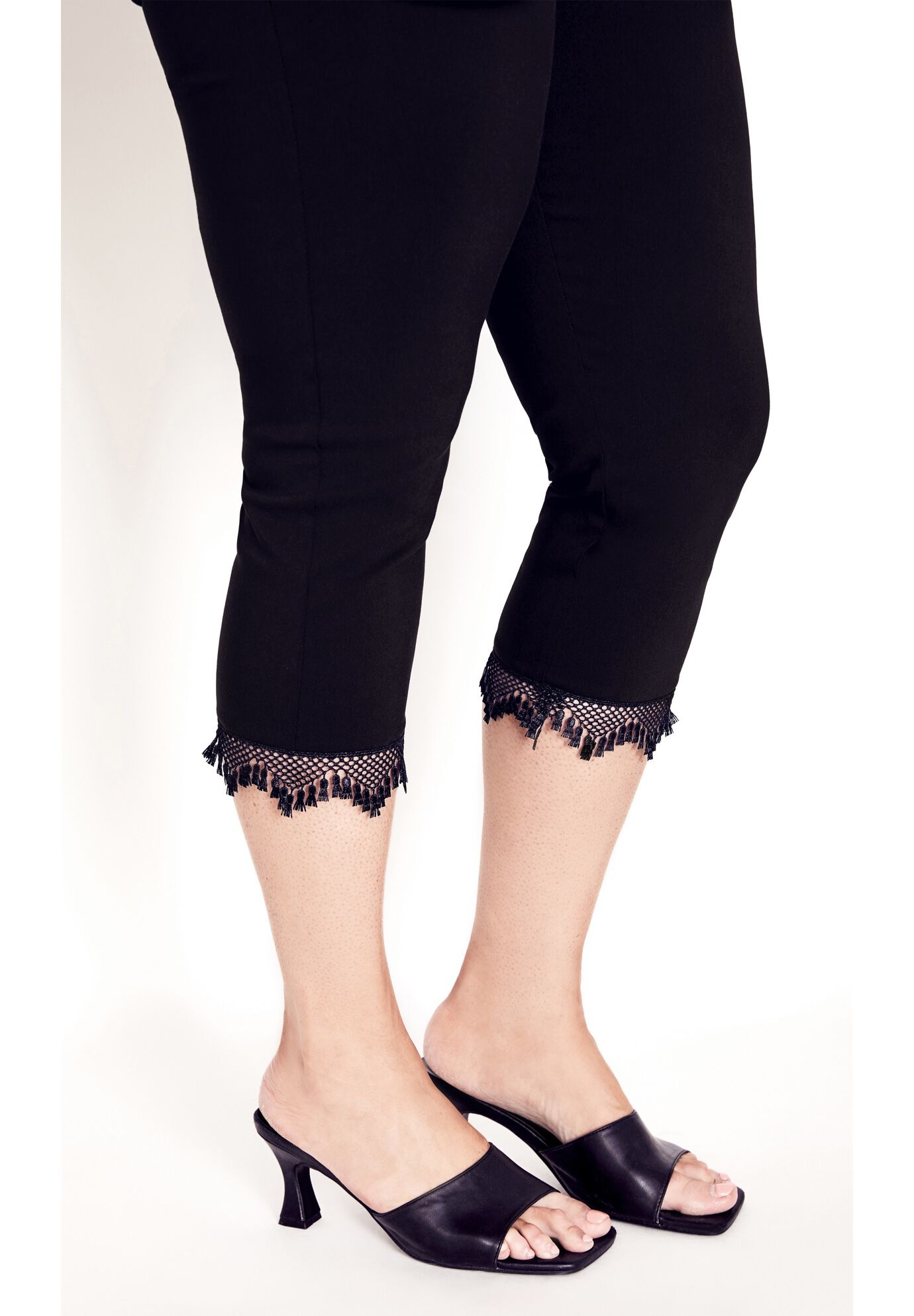 Super Stretch Lace Capri, BLACK, alternate image number 6