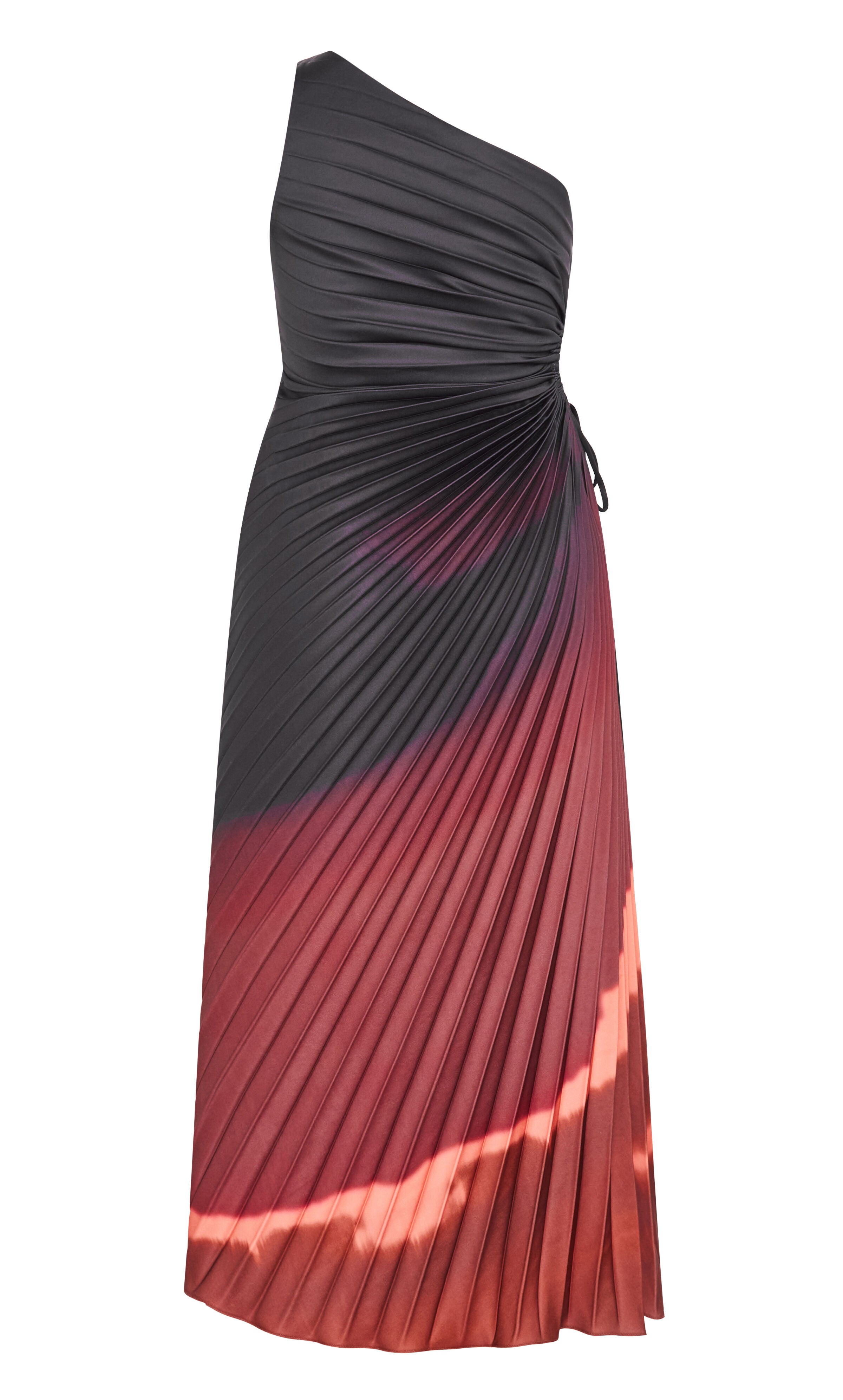 Aliza Print Pleat Maxi Dress - sienna, RED, alternate image number 5