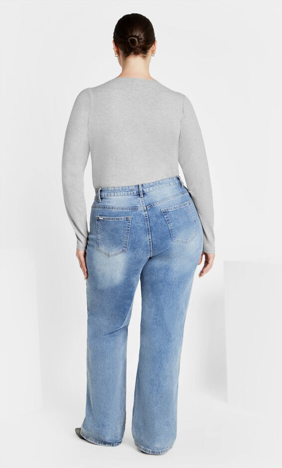 Amelila Pleat Bodysuit - light grey marle, LIGHT GREY MARLE, alternate image number 3