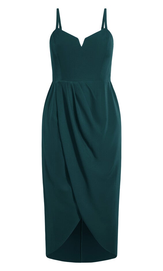 Sassy V Dress - emerald, EMERALD, alternate image number 3
