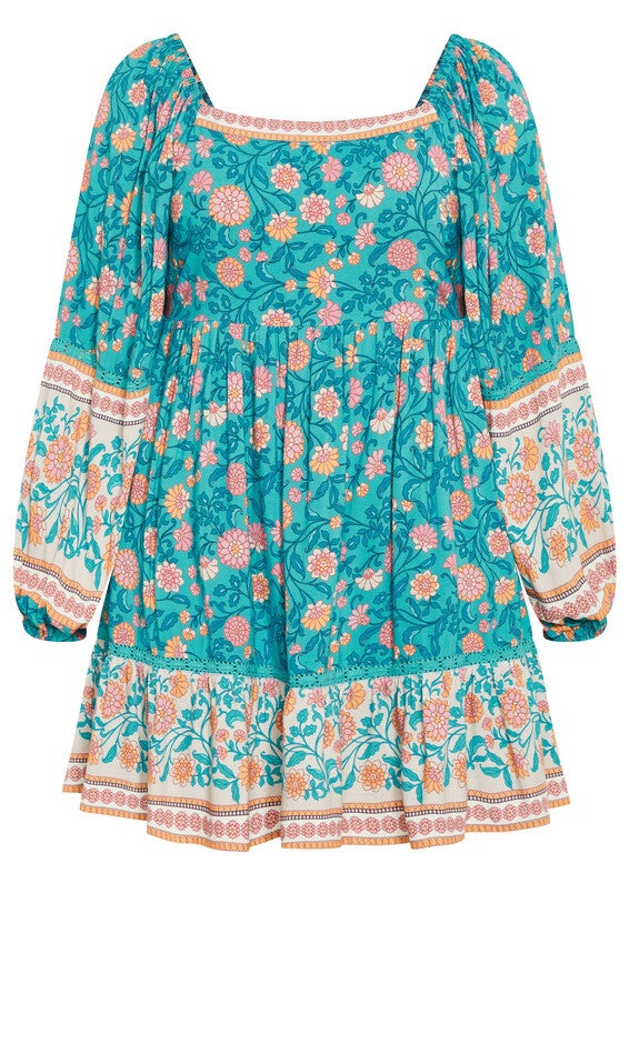 Aurora Mini Dress - gardenia, TURQUOISE, alternate image number 5
