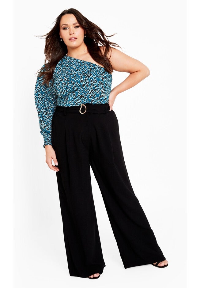 Jill Belted Wide Leg Pant, BLACK, on-hover image number null