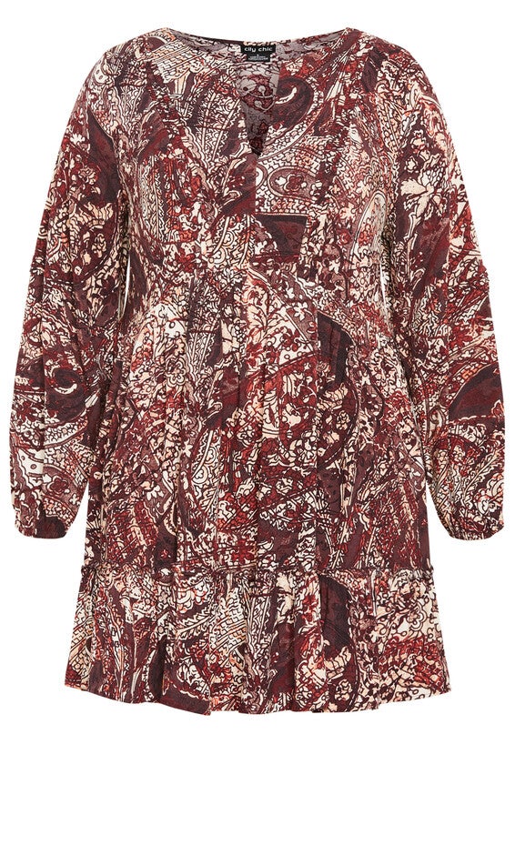 Alinda Mini Print Dress - cocoa, COCOA, alternate image number 4