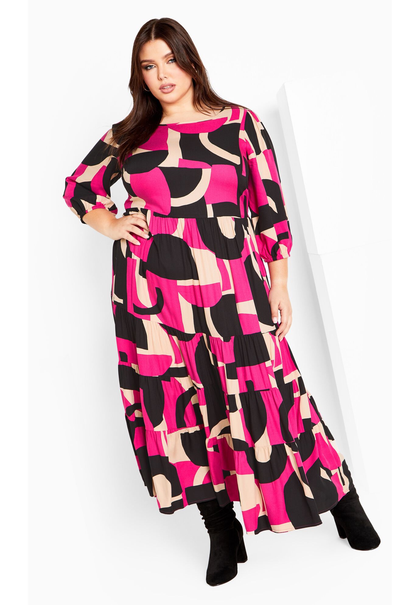 Gia Dress, MAGENTA PRINT, hi-res image number 0