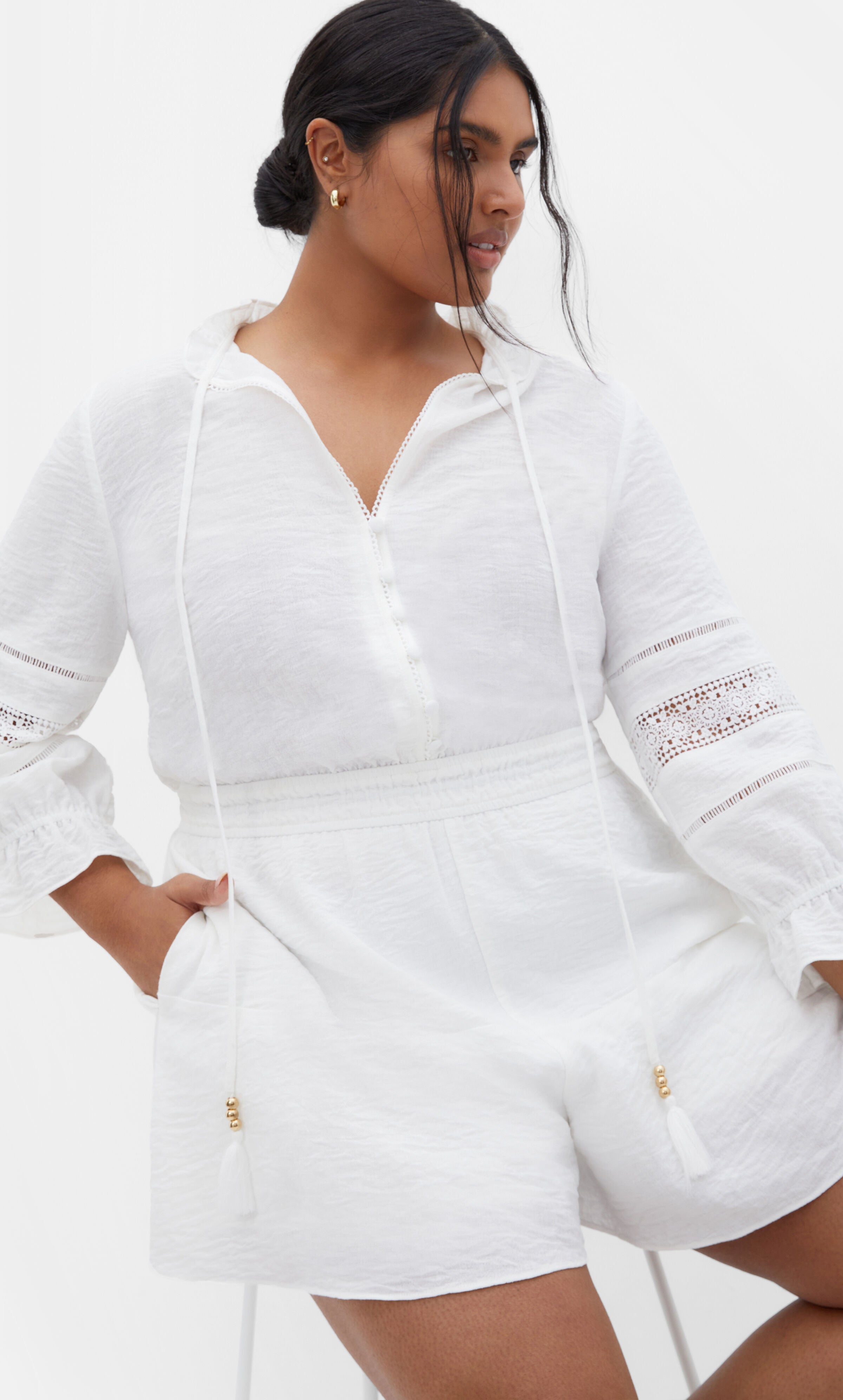 Faye Playsuit - ivory, WHITE, alternate image number 4