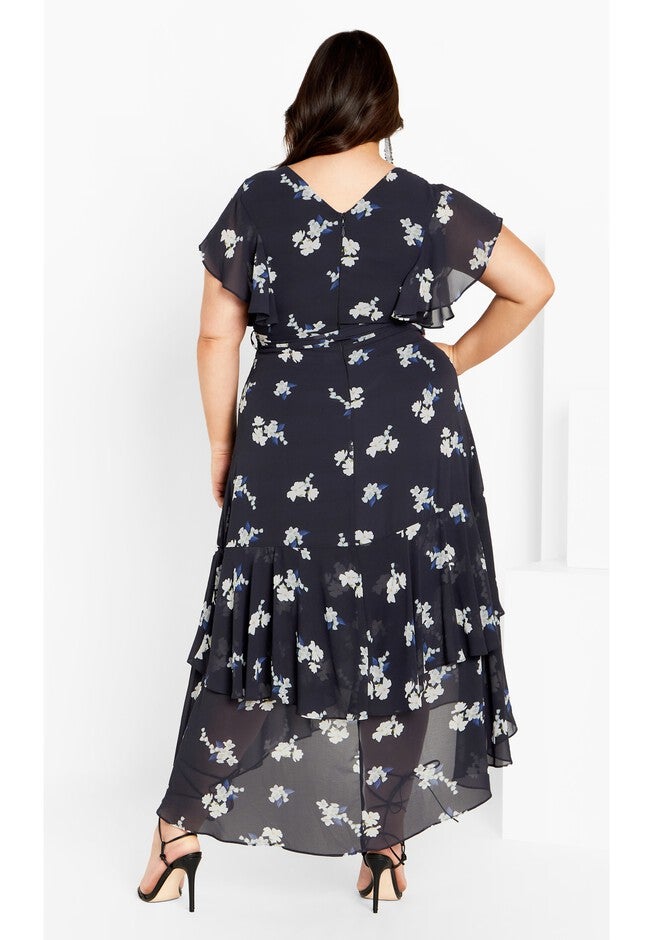 Demure Floral Maxi Dress - navy, BLUE, alternate image number 2