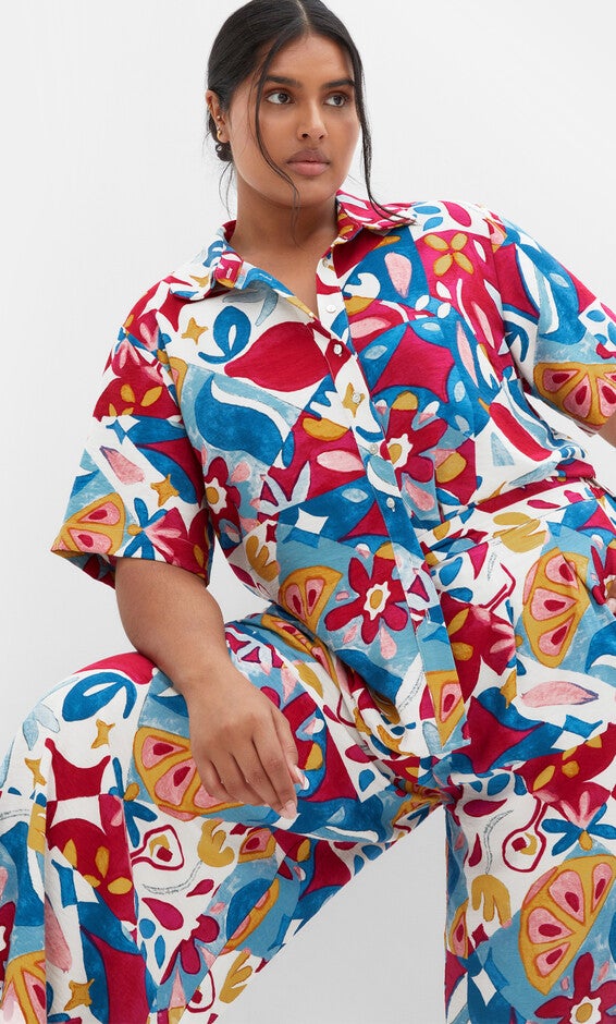Mosaic Shirt - print, BLUE, hi-res image number null