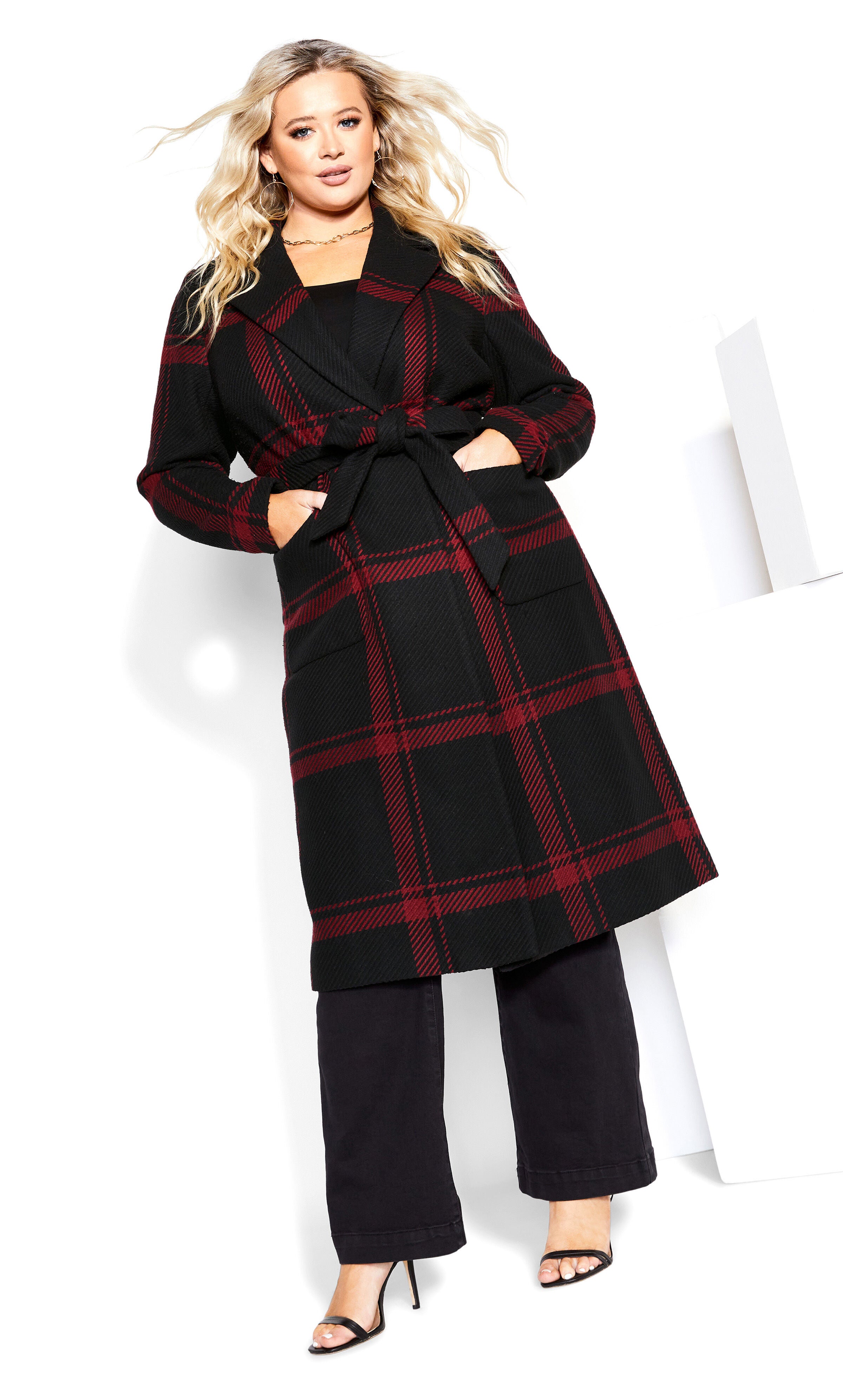 Checkmate Coat - ruby, RED, hi-res image number 0
