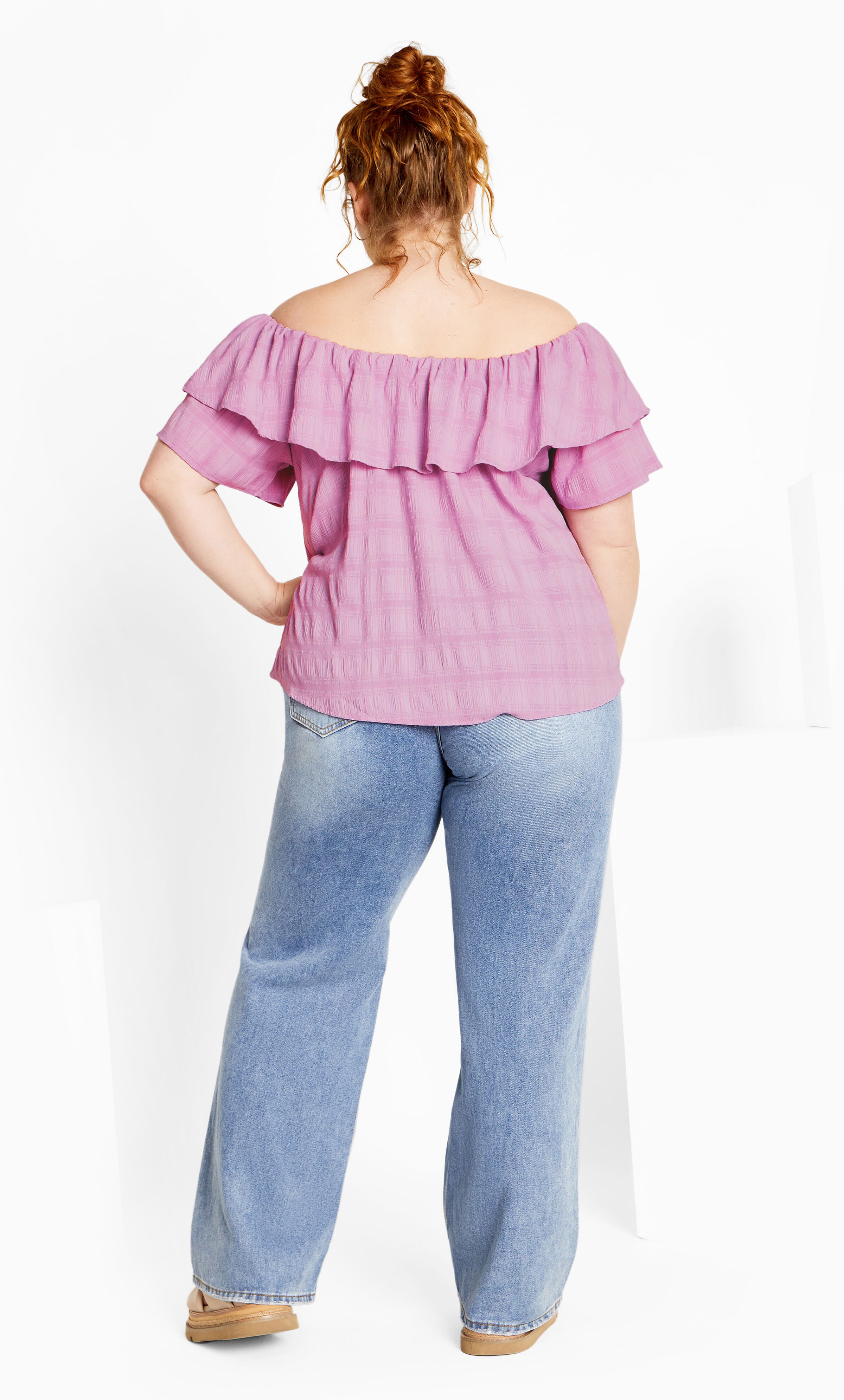 Christy Off Shoulder Top - violet, PURPLE, alternate image number 2