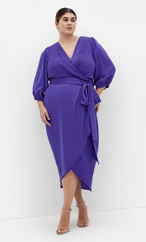 Opulent Elbow Sleeve Dress - violet, PURPLE, hi-res image number 0