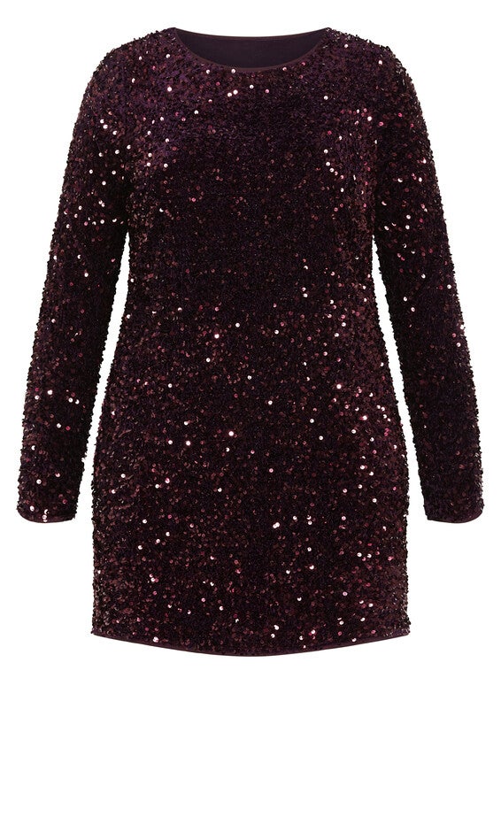 Sequin Eclipse Dress - plum, PURPLE, alternate image number 3