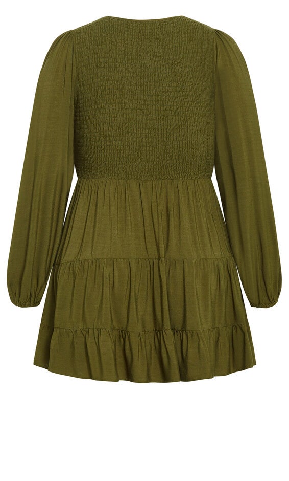 Jemma Mini Dress - dark olive, DARK OLIVE, alternate image number 4