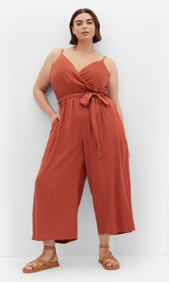 Lina Jumpsuit - clay, ORANGE, on-hover image number 1