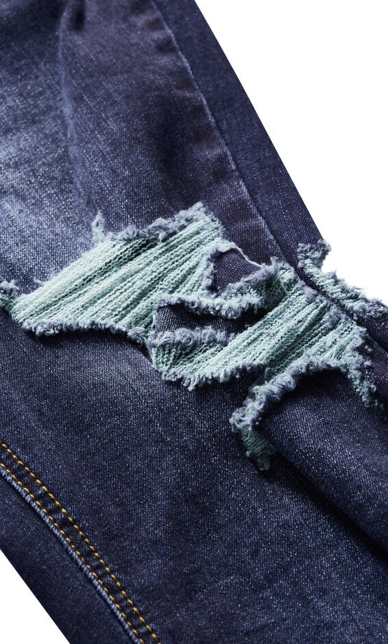 Asha Jojo Distressed Detail Crop Jean - dark denim, DARK, alternate image number null