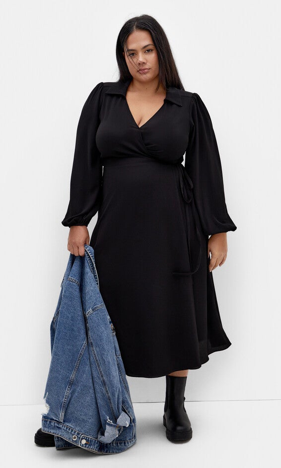 Arizona Wrap Dress - black, BLACK, hi-res image number null