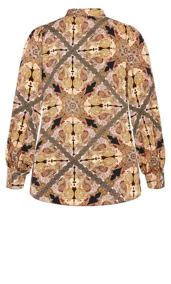 Lucille Print Shirt - paisley mirage, BROWN, alternate image number 6