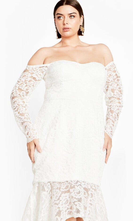 Lace Athena Dress - ivory, WHITE, alternate image number 3