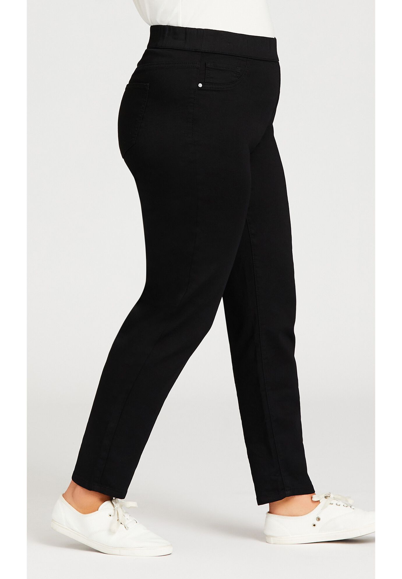 Hi Rise Straight Jegging, BLACK, alternate image number 5