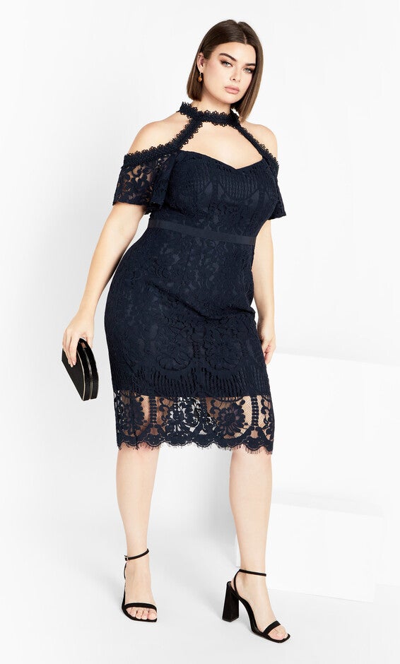 Pippa Lace Dress - navy, NAVY, alternate image number 2