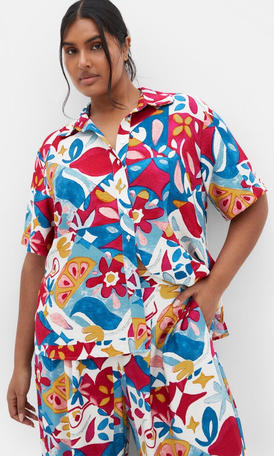 Mosaic Shirt - print, BLUE, alternate image number null