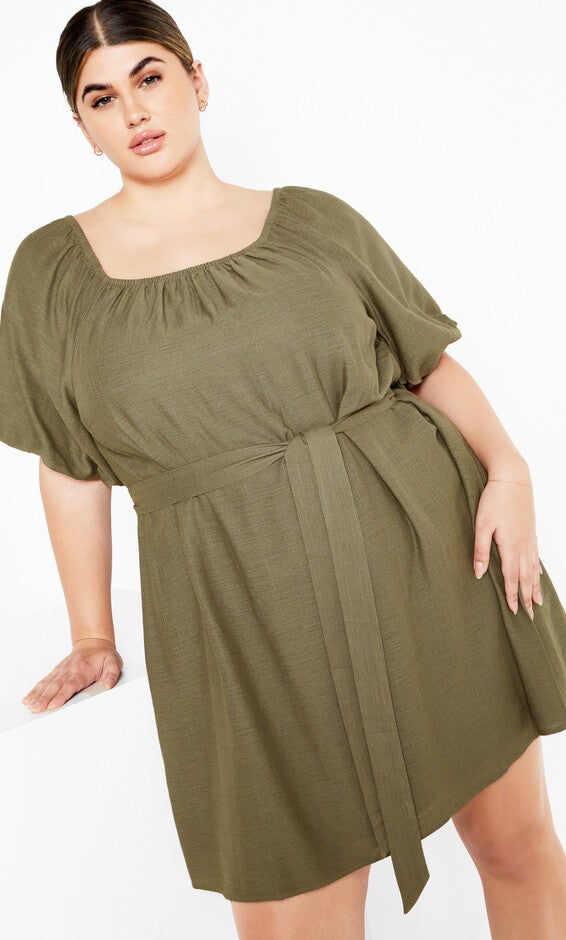 Uptown Mini Dress - olive, GREEN, hi-res image number 0