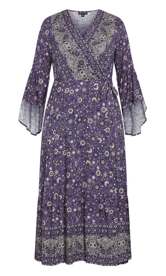 Belle Wrap Maxi Dress - blue, BLUE, alternate image number 3