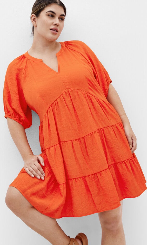 Kara Dress - tangerine, ORANGE, hi-res image number 0