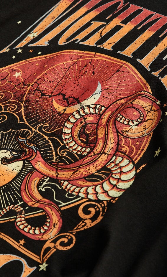 Curved Hem Tee - black multi, RED, alternate image number 5