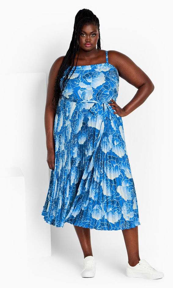 Jayda Print Dress - soft blue, SOFT, alternate image number 4