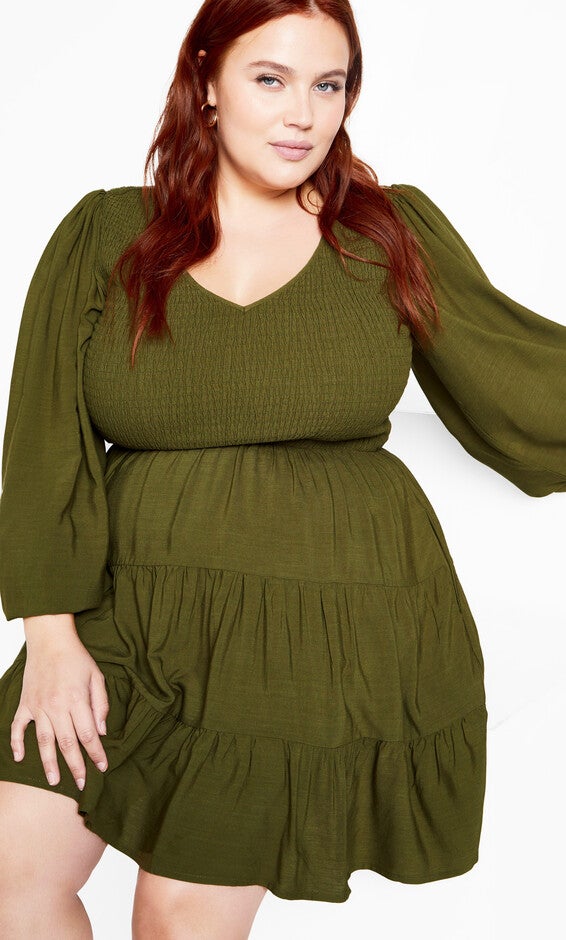 Jemma Mini Dress - dark olive, DARK OLIVE, alternate image number 2