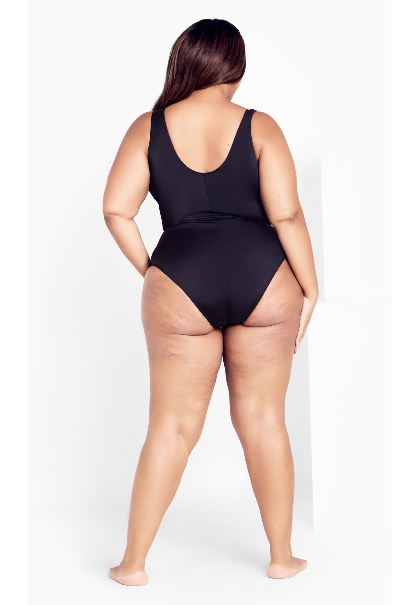 Lara Color Block 1-Piece Swimsuit, BLACK, alternate image number 5