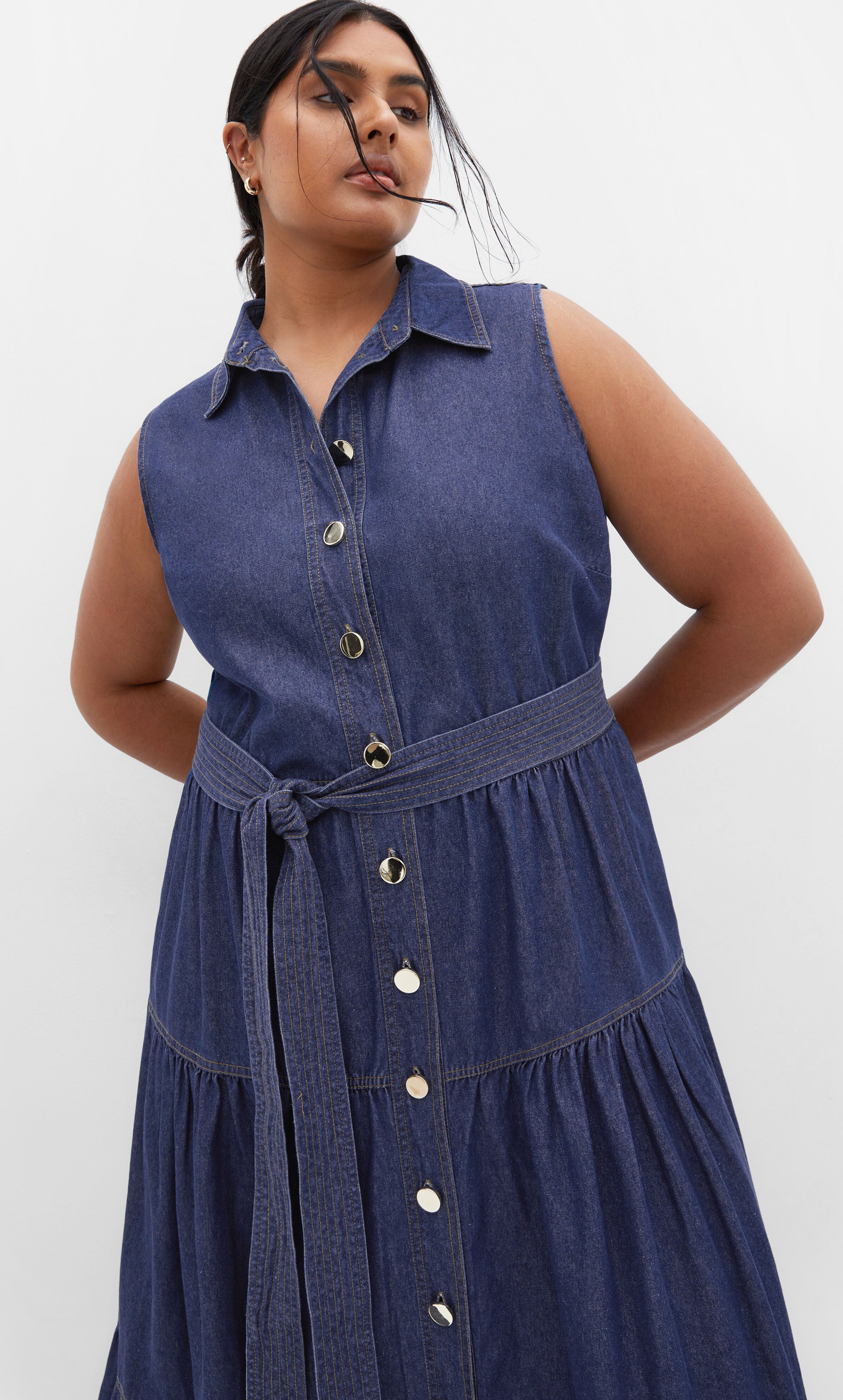 Raya Maxi Dress - dark denim, BLUE, alternate image number 3