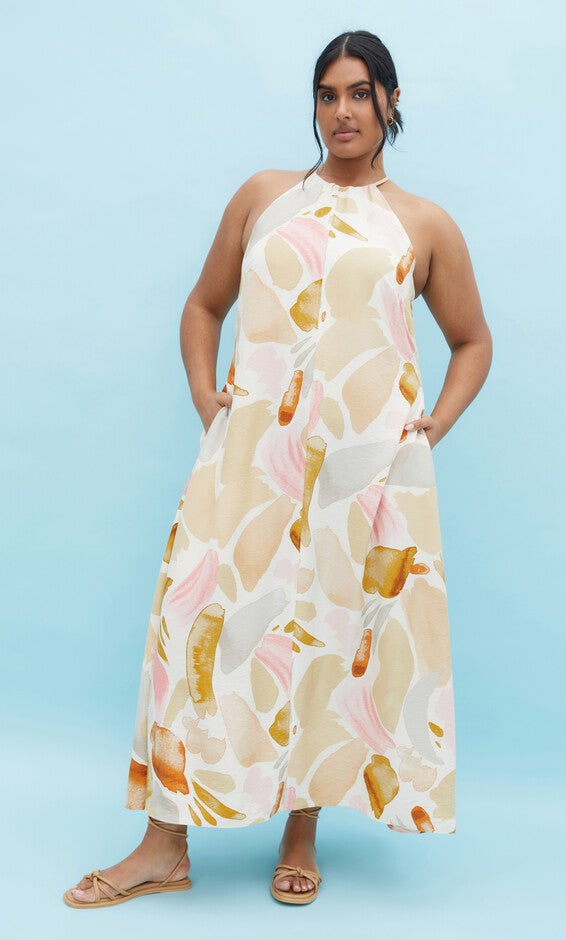 Surface Level Maxi Dress - print, WHITE, alternate image number null