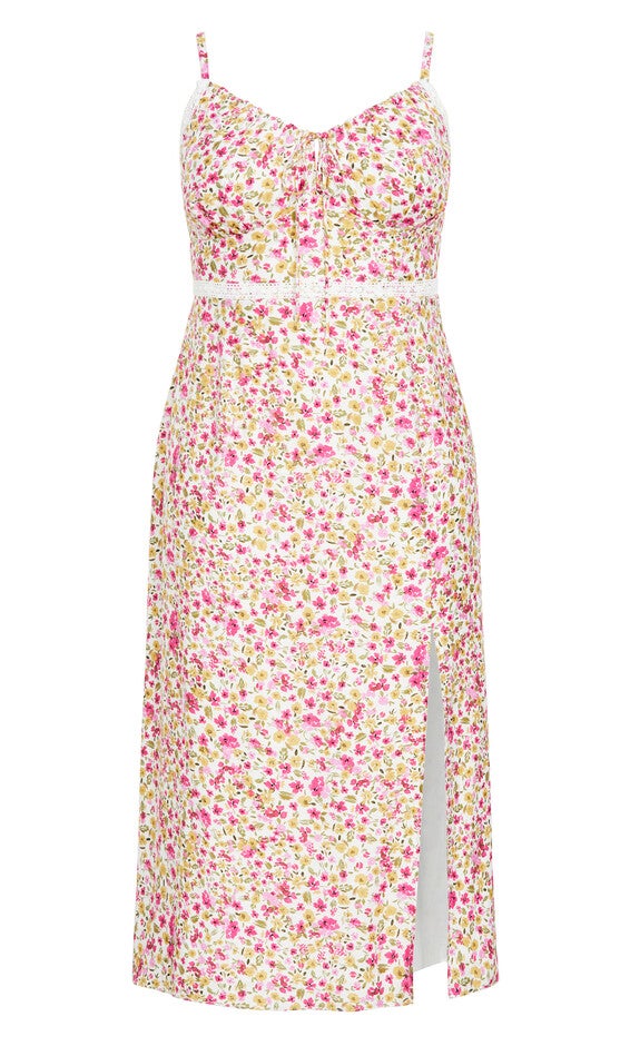 Sweet Floral Maxi Dress - print, WHITE, alternate image number 5